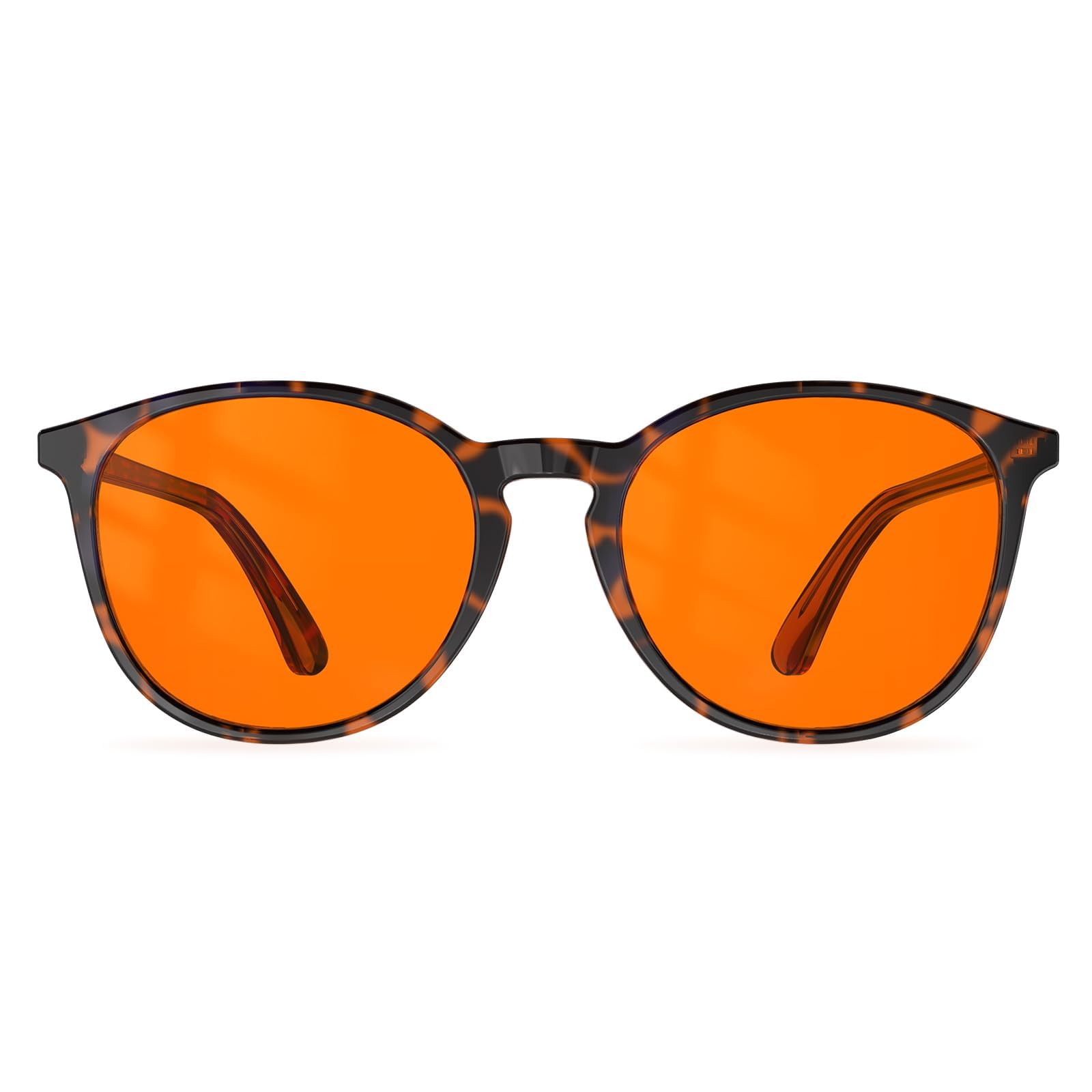Bloomoak 99% Orange Blue Light Blocking Glasses,Retro Trendy Round Style,Relieve Eye Fatigue,Improve Sleep For Screens/Games