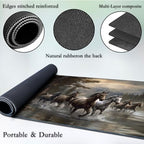 for MTG Game Playmat, for Magic TCG Rubber Play mat,Tabletop Card Playmats with Smooth Surface,Trading Card Inked Game Mat,Battle Game,Horses in River