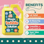 64 oz Iridescent Bubble Solution Refill | Non-Toxic Pre-Mix Bubble Refill Solution No Mixing or Measuring Required | Bubbles for Kids | Bubbles Bulk | Bubble Machine Solution | Giant Bubble Solution