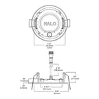 HALO HLB 3 Inch Canless LED Recessed Downlight, 500 Lumens, 5CCT Selectable 2700K-5000K, IC/Airtight, Wet Rated, White Trim 6- Pack HLB3059FS1EMWR-6PK