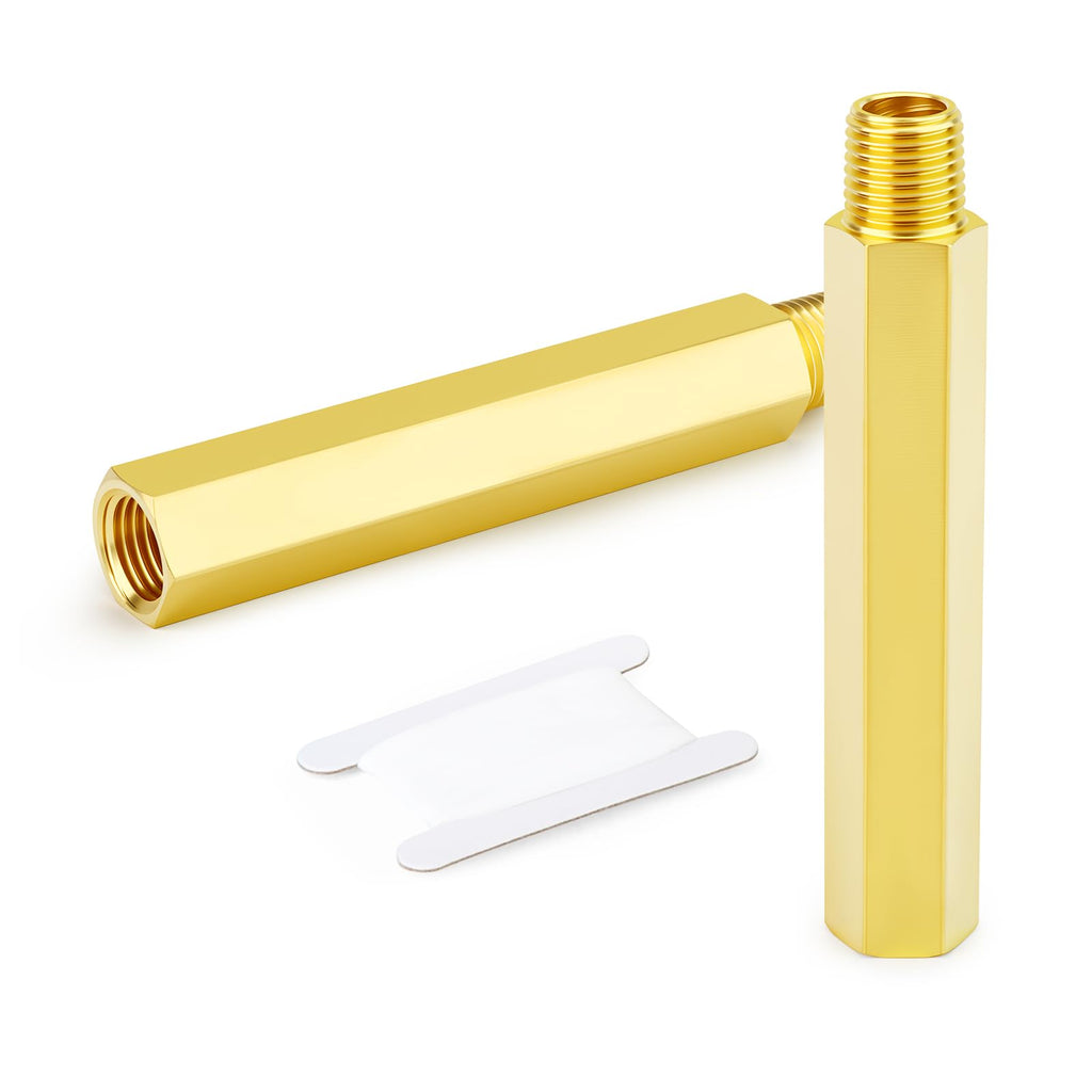 GASHER 2PCS 100mm Extension Brass Pipe Fitting, 3/8" NPT Female to 3/8" NPT Male Pipe Hex Bushing Adapter Converter Adapter