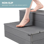 DENKOE Hot Tub Steps with Storage - Waterproof, Non-Slip & No Maintenance - Multi Angle Access - Ideal for Spa Steps, Hot Tub Stairs - Gray Spa Step for Outdoor