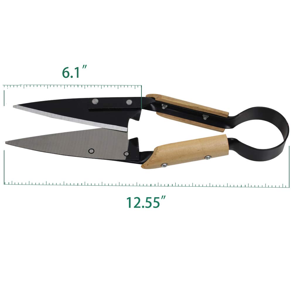 Abustle pig Single Bow Sheep Shears, Heavy Duty 6.1-Inch Carbon Steel Blade, 12.5-Inch Long Hand Shears for Sheep, Alpaca, Goat, Rabbit, Horse & Dog, Farm Grooming Scissors (Black)