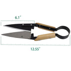 Abustle pig Single Bow Sheep Shears, Heavy Duty 6.1-Inch Carbon Steel Blade, 12.5-Inch Long Hand Shears for Sheep, Alpaca, Goat, Rabbit, Horse & Dog, Farm Grooming Scissors (Black)
