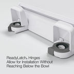 Kohler 4636-RL-0 Cachet ReadyLatch Elongated Slow Close Toilet Seat, Soft Close Quiet Lid, Contoured Grip-Tight Bumpers Installation Hardware, Apartment Essentials, White