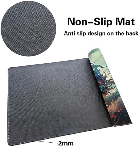 MTG Playmat Size 24x14in Free Storage Bags Non-Slip Backing, Ideal for Card Game Enthusiasts TCG Playmat (DBT3-Rebellion-No with Zone)