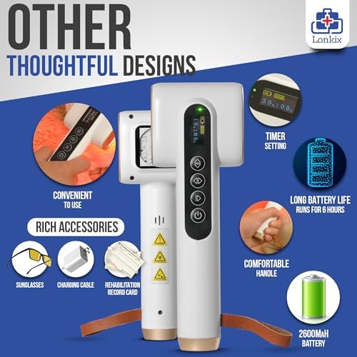 Red Light Therapy for Dogs - 6pcs 850nm & 10pcs 630nm Infrared Red Lights - 10pcs 630nm Blue Lights - Pain Relief, Muscle & Joint Pain, Reduce Inflammation, White