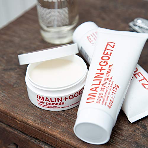 Malin + Goetz Hair Pomade, 2 oz. — Men & Women Hair Styling Product for All Hair Types or Textures, Lightweight All Day Hold, Natural Fragrance & Color, Cruelty-Free & Vegan. 2 fl oz