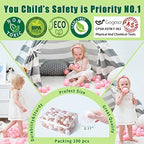 GOGOSO Ball Pit Balls for Toddler, Baby Plastic Playballs Kids Soft Pastel Pelotas Non-Toxic BPA-Free,Beige+Gold+White,100 Balls