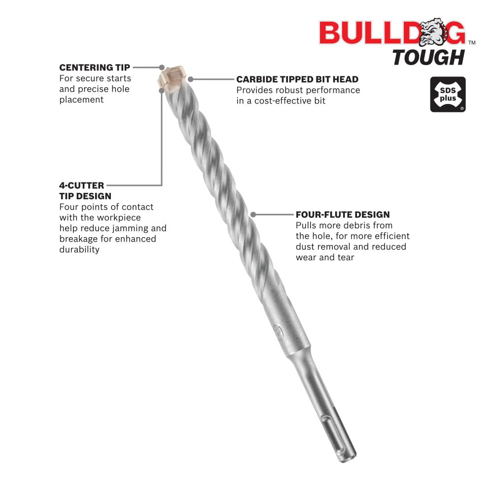 Bosch HC4C2045 1/4 in. X 12 in. X 14 in. SDS-Plus® Bulldog™ Tough Rotary Hammer Bit