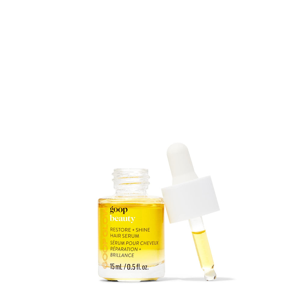 goop Beauty Hair Serum | Hair Moisturizer for Frizzy & Dry Hair | Vitamin C, Sea Buckthorn Oil, and Plumeria Monoi Oil | 0.5 fl oz | Hair Detangler to Help Shine & Texture | Paraben and Silicone Free