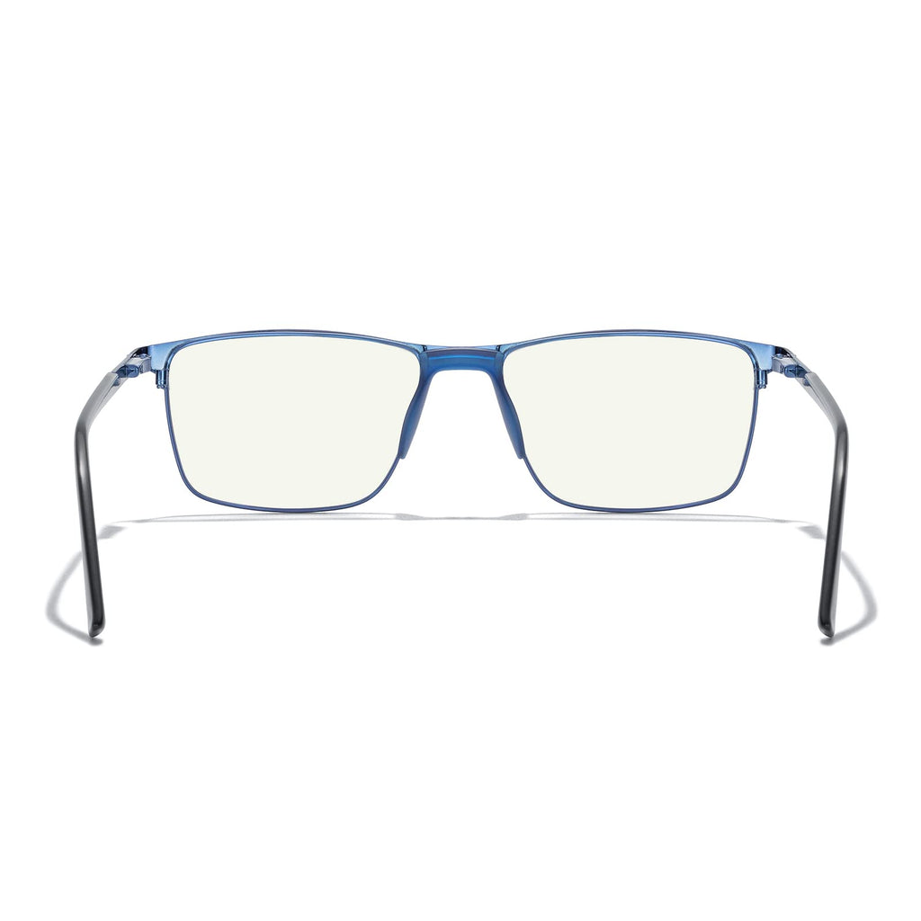 MERRY'S Fashion Blue Light Blocking Glasses - Reading Glasses Metal Frame Spring Hinge Readers for Men Eyeglasses (Blue-52MM, 1.75)