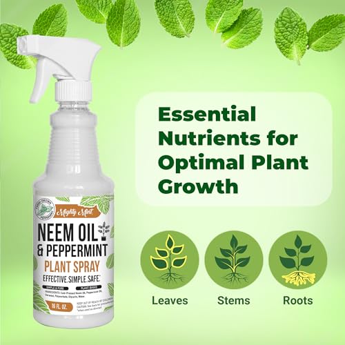 Mighty Mint Neem Oil & Peppermint Cold-Pressed Plant Nutrient Spray, 16oz - 2 Pack
