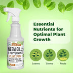 Mighty Mint Neem Oil & Peppermint Cold-Pressed Plant Nutrient Spray, 16oz - 2 Pack