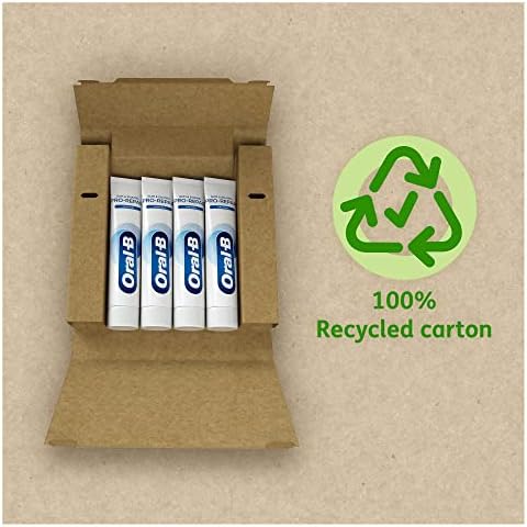 Oral-B Pasta de Dientes, Encías y Esmalte Pro-Repair, Blanqueante (Pack de 4 x 100ml), Protege las Encías y Los Dientes Sensibles