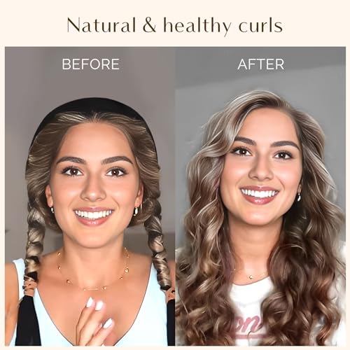 Yanibest Heatless Hair Curler, No Heat Hair Curlers to Sleep in, Overnight Satin Heatless Curling Set with Hair Scrunchies Clip, for All Hair Types