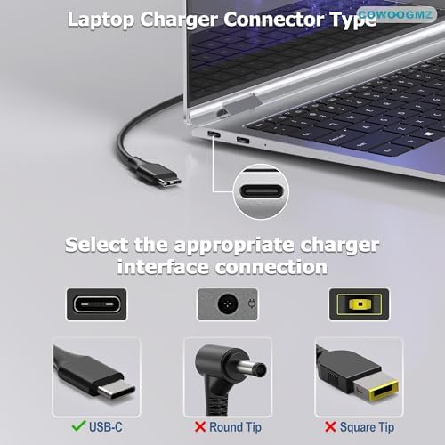 65W USB C Laptop Charger Compatible with Lenovo ThinkPad X1 X13 T14 T15 E14 E15 T480s T490 E480 Yoga 7i 9i Thinkbook 13s 14 15 16 Plus G4 65W 45W Computer Charger USB Type C AC Power Adapter