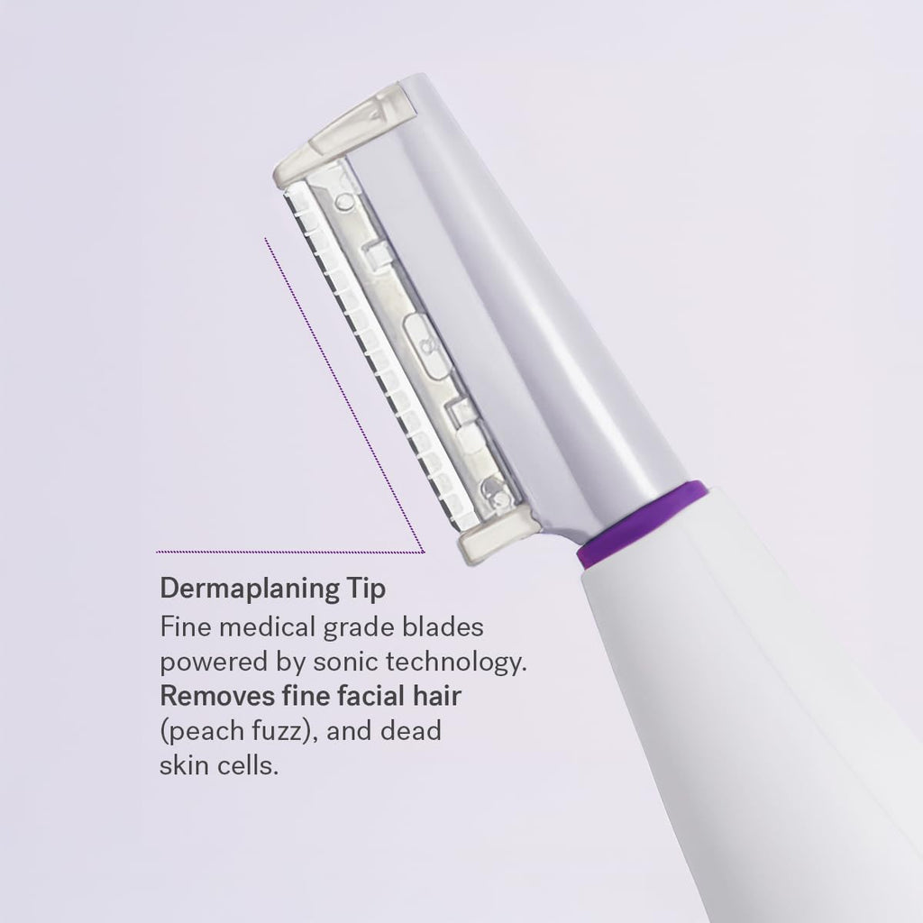 Michael Todd Beauty Sonicsmooth Dermaplane Razor for Women Face + Eyebrow trimmer Dermaplaning System - Peach Fuzz Remover - 8 Weeks of Dermaplaning Blades