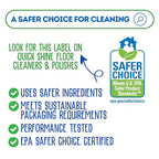Quick Shine Hardwood Floor Cleaner 27oz, 2Pk| Use in Spray & Vac Mops| Removes Dirt & Scuff Marks| Ready-to-Use, Streak Free, No Rinse| Safer Choice Cleaner| Perfect for Gentle and Effective Cleaning