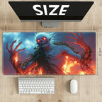 Playmats for Magic: The Gathering MTG Card Game Mat Plus 50 Pcs Card Sleeves, 24 x 14 inch TCG Mat with Stitched Edge for Commander Deck Duskmourn Board Game, Arborist Fire