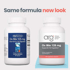 ARG Ox Bile 125 mg – Supports Fat Digestion – Delivers 125 mg Concentrated Bile Salts per Serving – Hypoallergenic & Vegetarian – 180 Servings – 180 Vegicaps