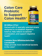 Renew Life Probiotic Colon Care Probiotic Capsules, Daily Supplement Offers Colon Support, L. Rhamnosus GG, Dairy, Soy and gluten-free, 80 Billion CFU, 60 Count