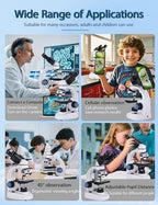 Microscope for Adults WF10x and WF25x eyepieces, 40X-2000X Magnification USB Camera, Microscope for Adults Suitable for Laboratory School Home Education.