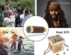 Retro Pirate Telescope Zoomable 25x30 Spyglass Portable Collapsible Handheld Telescope Vintage Monocular for Kids & Survival Gear Compass Pocket Military Compass for Camping Boating