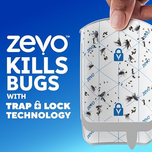 Zevo Flying Insect Trap Refill - for The Zevo MAX & Standard Indoor Fly Trap - Catch Gnats, House & Fruit Flies - Easy to Use - Mess-Free Disposal (6 Refill Cartridges)