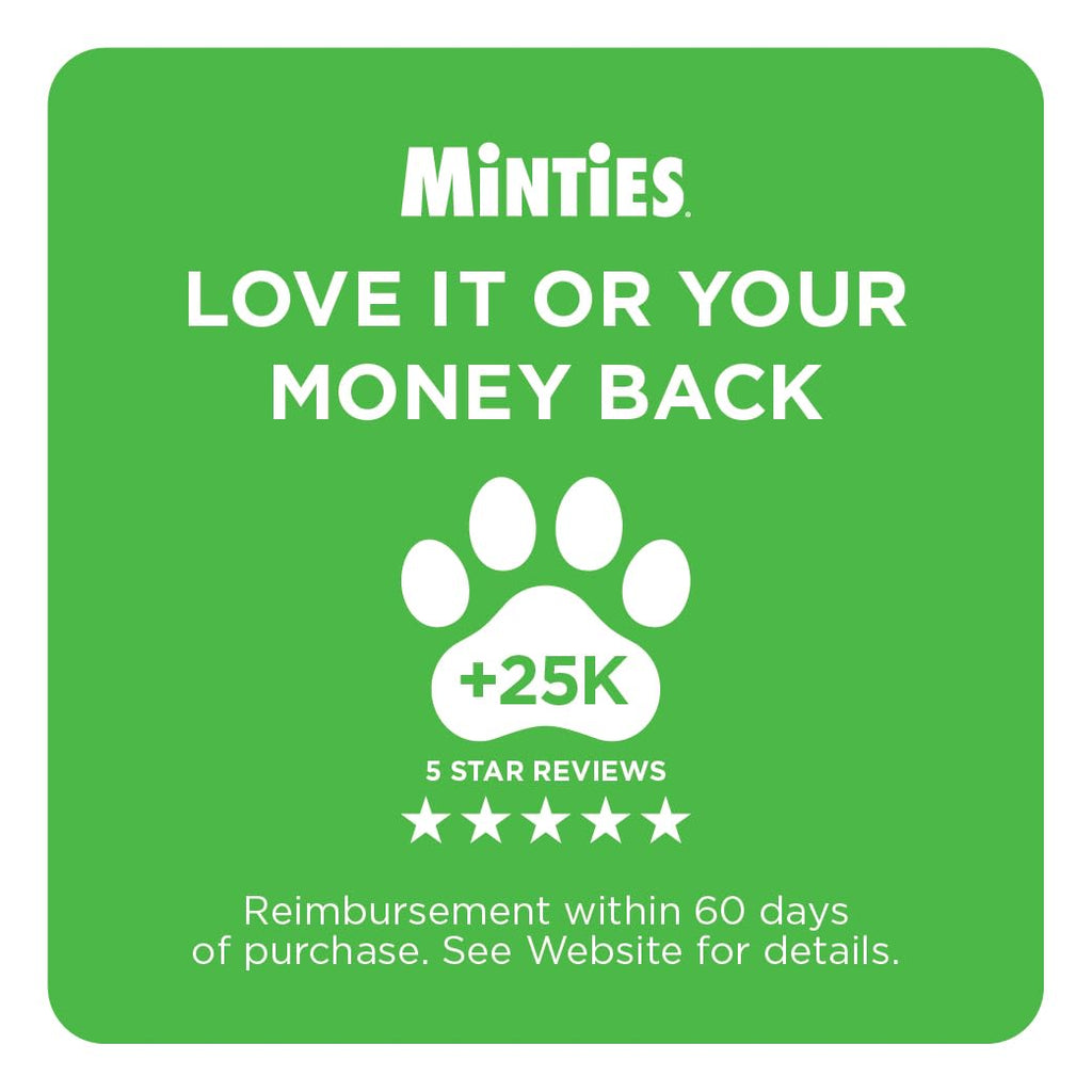 Minties Mint Dental Chews for Dogs, Medium Breeds 25-50 lbs, 40 Ct