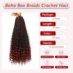 8 Packs Crochet Box Braids-20 Inch Boho Box Braids Crochet Braids Hair Bohomian Box Braid Crochet Hair Goddess Box Braids Crochet Hair for Black Women(1B/Bug)