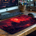MTG Playmat Non-Slip Rubber Backing Printing Commander Board Game Desk Mat Duel Mat TCG PTCG Playmat 24x14 inches and Free Storage Bags (Castle 2 with Zones)