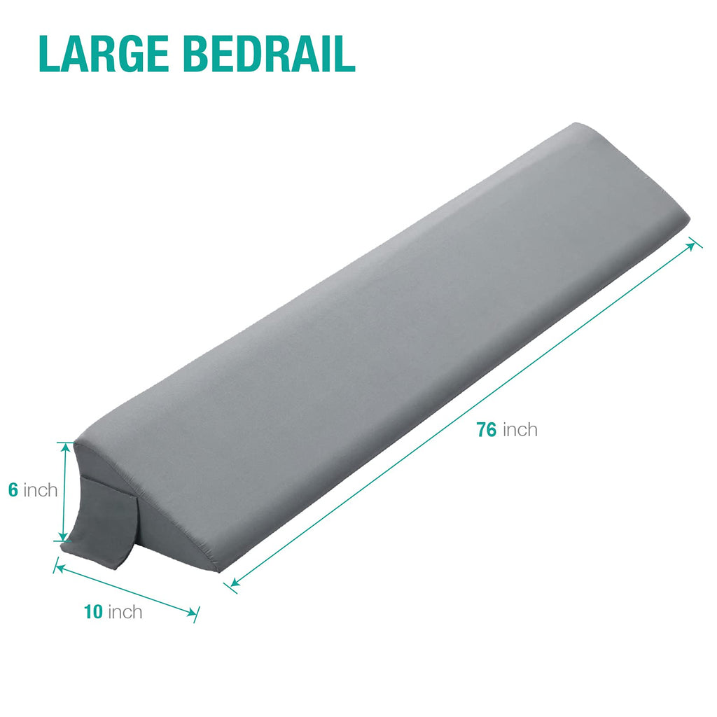 Vekkia King Bed Wedge Pillow for Headboard Gap/Bed Mattress Gap Filler Wedge,Bed Gap Filler Close Gap (0-6"),Stop Pillow Falling Down-Gray(76"x10"x6")