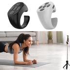 Fingertip Wireless Bluetooth Remote Control, TIK-to-k Remote Control APP Kindle Page Turner, Scrolling Rings Rechargeable Camera Remote for Phones Tablets(Black)