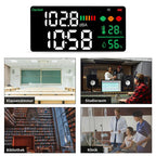 5-in-1 Decibel Meter Wall Mounted DB Meter Sound Level Meter 30-130dB 11 Inch Large LED Display Noise, Time, Temperature & Humidity Meter for Home (Db Meter 2000 mAh)