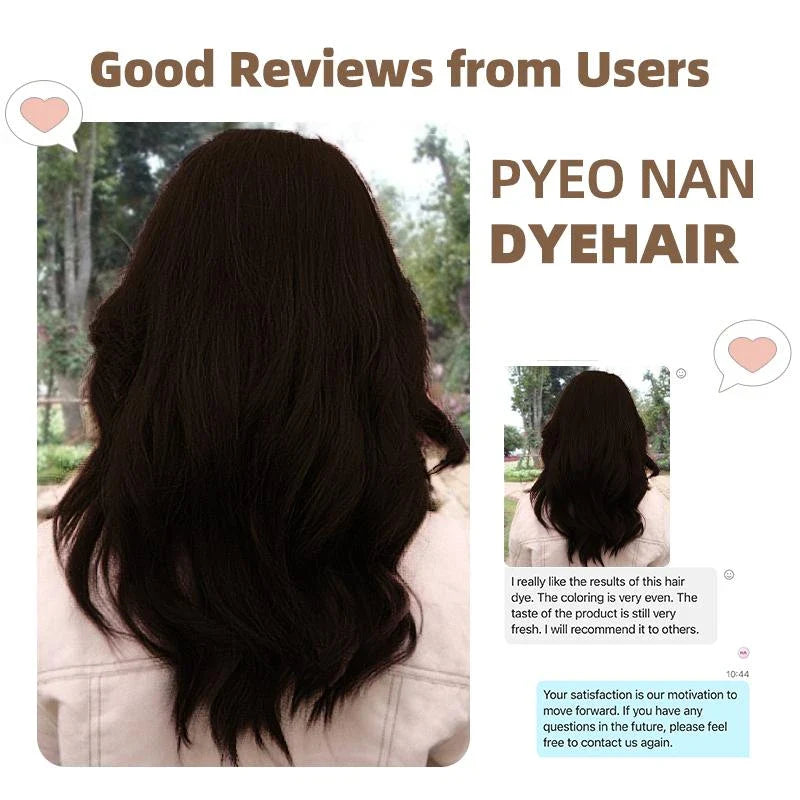 PYEONAN Hair Dye Professional Comb, Natural Plant Extracts, Black or Dark Brown Cream, 2 in 1 Dyeing & Haircare, Easy to Dye Healthy Coloring for Grey Hair 2.8Oz. /80g - Color: Dark Brown (1pc)