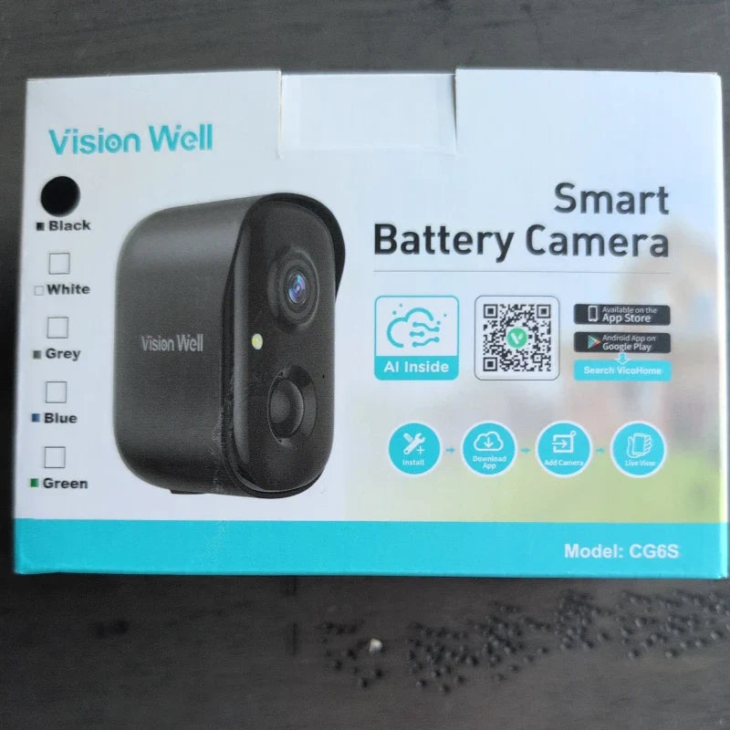 Vision Well Smart Battery Camera CG6S-Black NIB