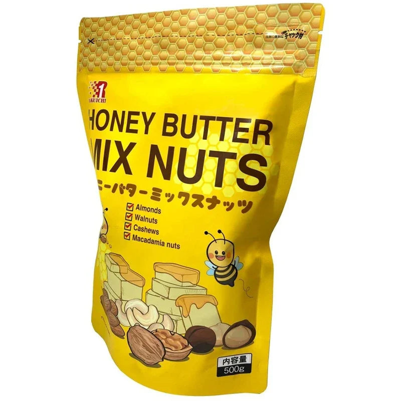 Rakuichi Foods Honey Butter Mixed Nuts, 17.6 oz (500 g)