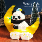 1288PCS Moon Panda Building Block Sets With LED Light, Mini Blocks Building Sets For Adults, Animal Night Lamp, Panda Night Light, DIY Bricks Gift For Adults