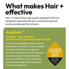 BIGVITA Hair Growth Supplement – Fast Hair Regrowth for Thicker, Fuller Hair | AnaGain™ Nu, Biotin, Black Sesame Extract | Hair Loss Support for Women & Men | Vegan, Gluten-Free – 1 Month Supply