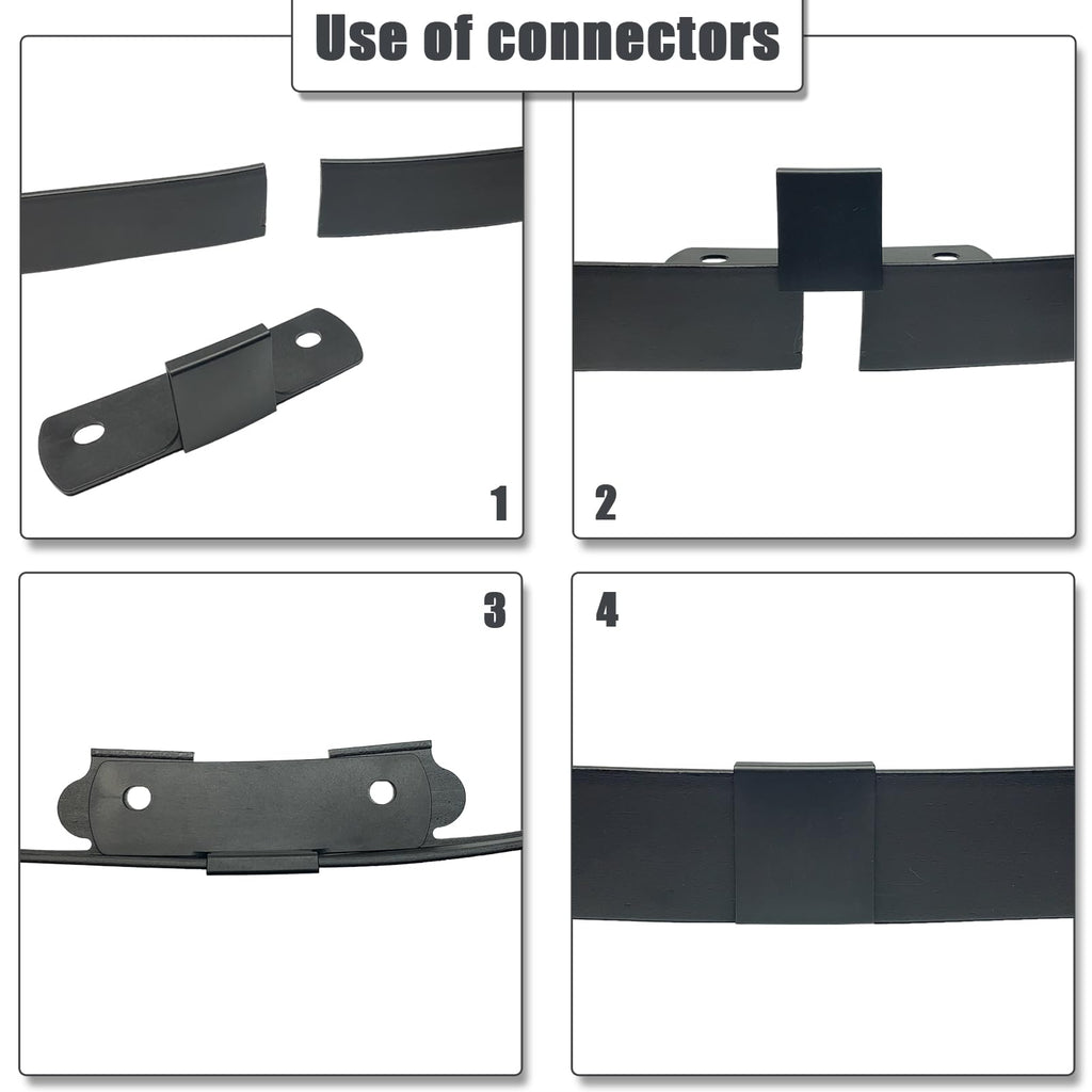 WOCHOLL 2" x 40' Plastic Landscape Edging Border Black, 40 Spikes