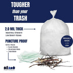 Plasticplace 20-30 Gallon Trash Bags, Heavy Duty 2.0 Mil Clear Garbage Bags, 30" x 36" Gusset Sealed Can Liners, Tear-Resistant Industrial Strength for Broken Glass & Sharp Debris (100 Count)