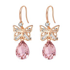EVEVIC Austrian Crystal Butterfly Teardrop Drop Earrings for Women