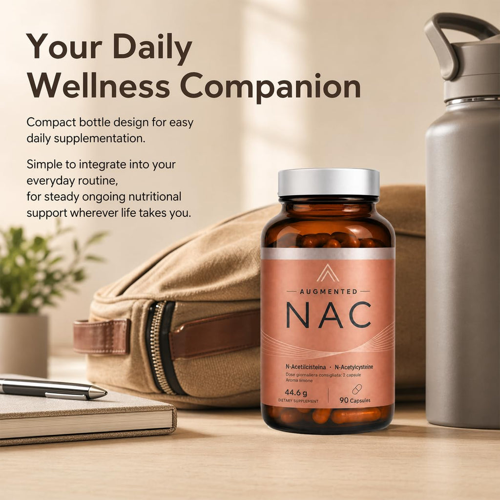 Augmented NAC Supplement, NAC Capsules for Daily Antioxidant Support, Glutathione Wellness, Cellular Health, Daily Wellness Formula for Adults, 90 Count