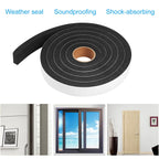 Seal Foam Tape, 2 Rolls 1 Inch W x 1/2 Inch T Weather Stripping for Door and Window,High Density Single Sided Closed Cell Door Insulation Weather Strip, 2 Rolls Total 13FT Black