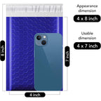 Fuxury Bubble Mailers 4x8" 200 Pack Waterproof Padded Envelopes Self Seal Bubble Envelopes Padded Mailers for Small Business Envelope Mailers Usable Size 4x7 Royal Blue
