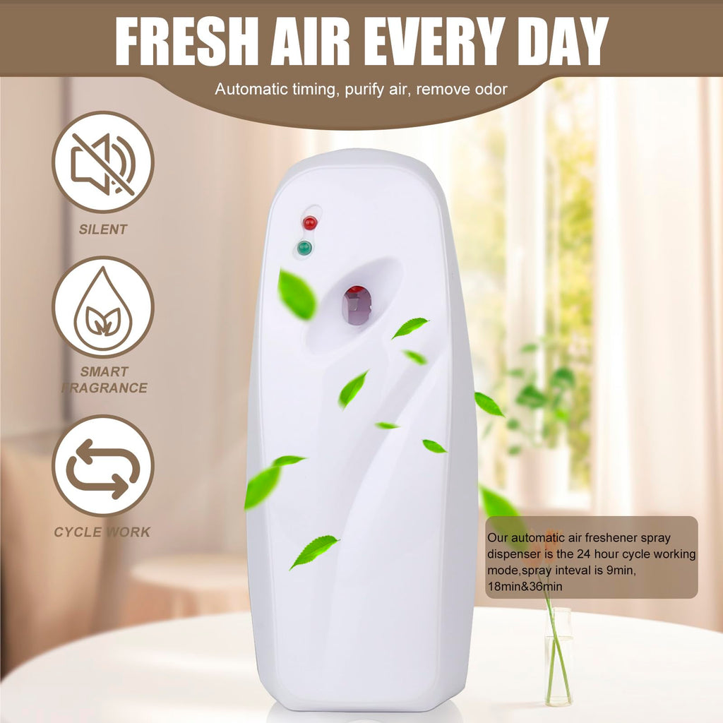 Automatic Air Freshener Spray Dispenser 2-Pack,Wall Mounted/Free Standing Automatic Air Fresheners for Home and Commercial Use,Automatic Spray Dispenser Adjustable Scent Release Setting