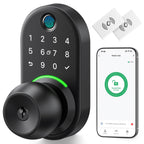 Keypad Smart Door Lock with Knob, Yamiry Keyless Entry Digital Lock with Handle, Fingerprint Electronic Knob for Front Door