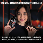 Advanced Focus Supplement Nootropic Brain Supplements for Memory and Focus | Lion's Mane, Caffeine, L-Theanine, and 5 Additional Natural Ingredients to Improve Cognitive Health & Energy (90 Capsules)