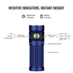 OLIGHT Baton4 Premium Edition EDC Lights 1300 Lumens with Type-C Charging Box, Powered by Rechargeable Battery, Small Bright Flashlight for Camping, Emergencies, Outdoors (Regal Blue)